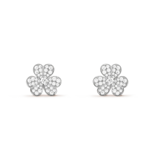 [OAKJURI Jewelry]FRIVOLE SILVER FLOWER DIAMOND EARRINGS