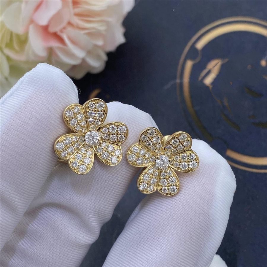 [OAKJURI Jewelry]FRIVOLE GOLD FLOWER DIAMOND EARRINGS