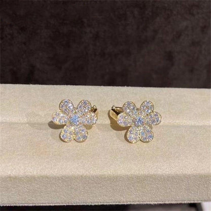 [OAKJURI Jewelry]FRIVOLE GOLD FLOWER DIAMOND EARRINGS