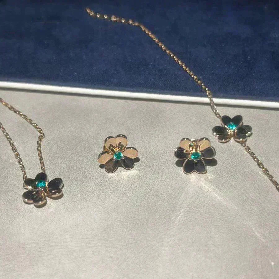 [OAKJURI Jewelry]FRIVOLE  FLOWER MALACHITE EARRINGS