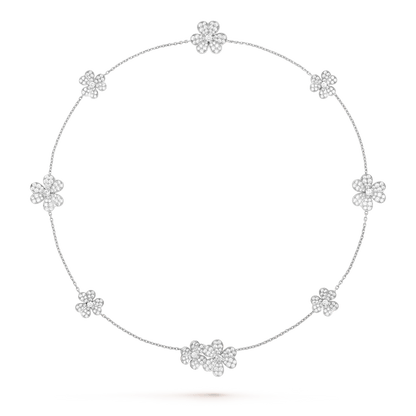 [OAKJURI Jewelry]FRIVOLE SILVER 9 FLOWERS NECKLACE