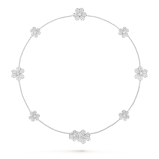 [OAKJURI Jewelry]FRIVOLE SILVER 9 FLOWERS NECKLACE