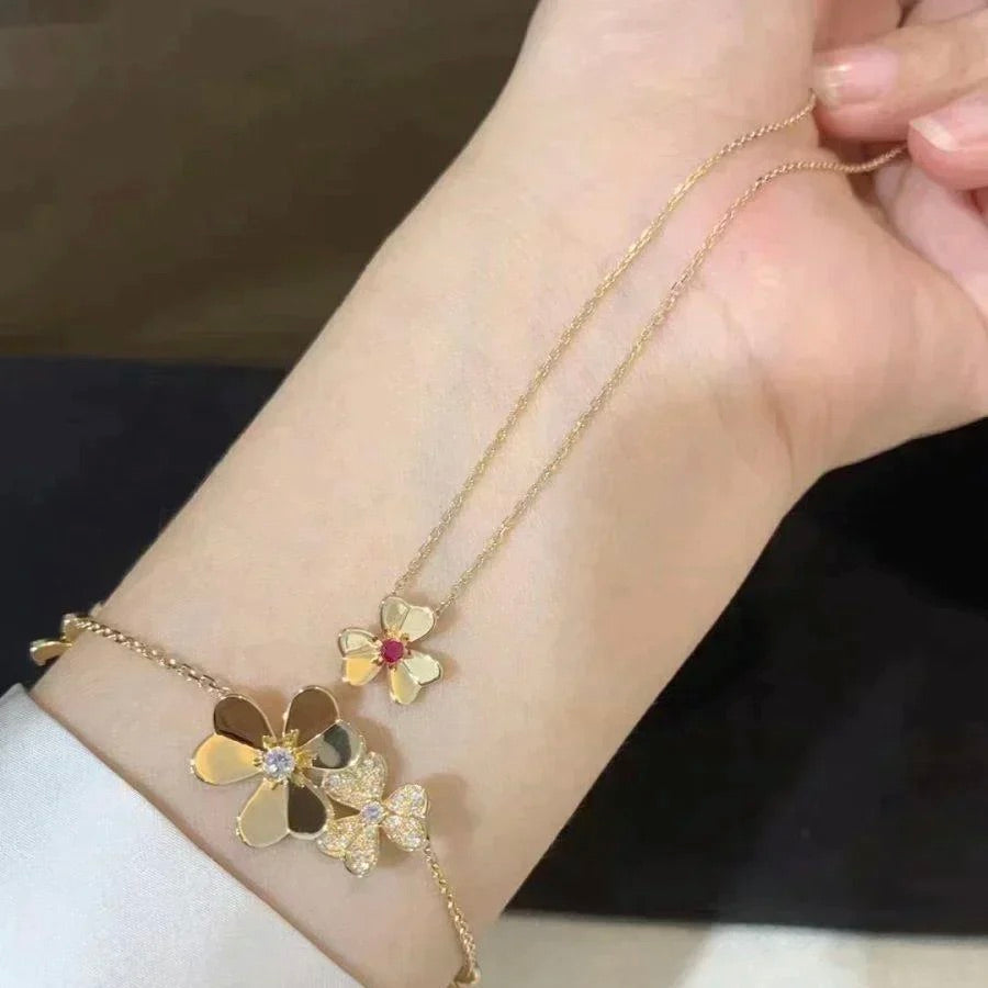 [OAKJURI Jewelry]FRIVOLE GOLD FLOWER NECKLACE