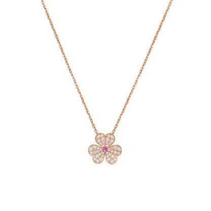 [OAKJURI Jewelry]FRIVOLE ROSE GOLD FLOWER DIAMOND NECKLACE