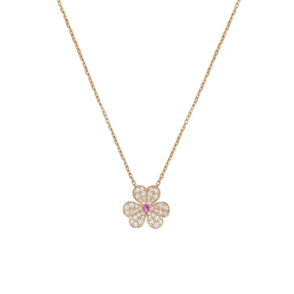 [OAKJURI Jewelry]FRIVOLE ROSE GOLD FLOWER DIAMOND NECKLACE