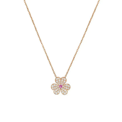 [OAKJURI Jewelry]FRIVOLE ROSE GOLD FLOWER DIAMOND NECKLACE