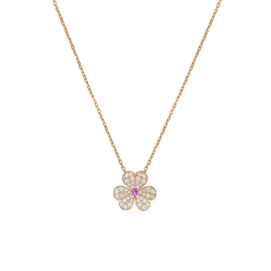 [OAKJURI Jewelry]FRIVOLE ROSE GOLD FLOWER DIAMOND NECKLACE