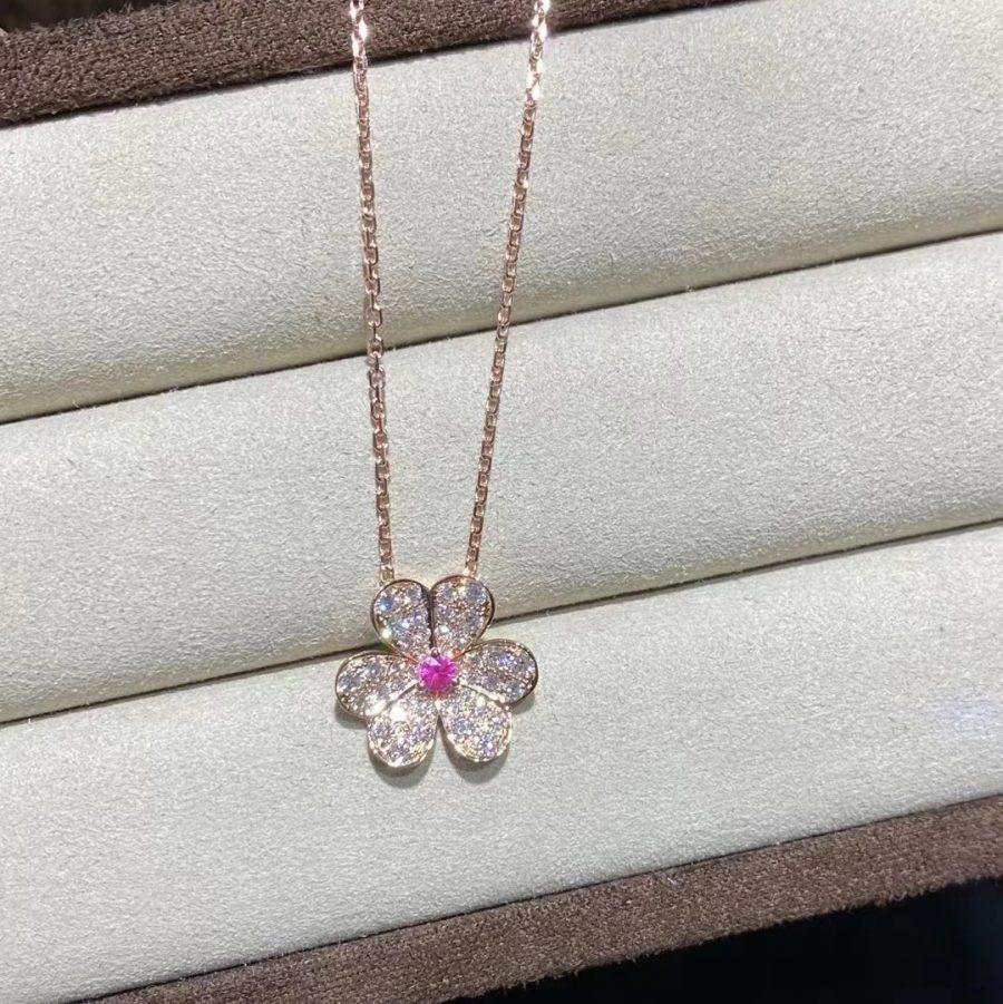 [OAKJURI Jewelry]FRIVOLE ROSE GOLD FLOWER DIAMOND NECKLACE