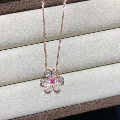 [OAKJURI Jewelry]FRIVOLE ROSE GOLD FLOWER DIAMOND NECKLACE