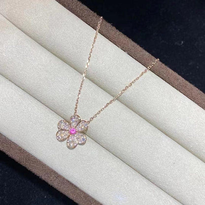[OAKJURI Jewelry]FRIVOLE ROSE GOLD FLOWER DIAMOND NECKLACE