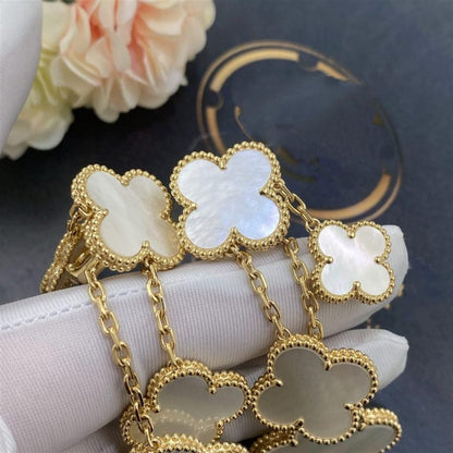 [OAKJURI Jewelry]CLOVER EARRINGS WHITE MOP 4 MOTIFS GOLD