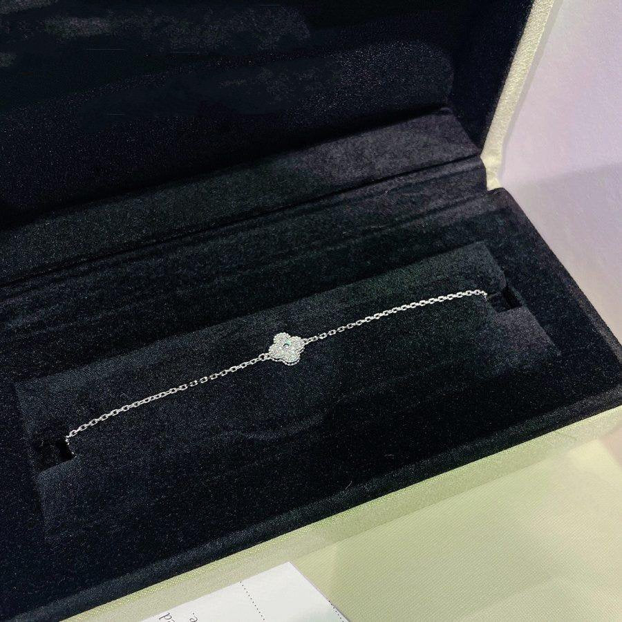 [OAKJURI Jewelry]CLOVER  SINGLE FLOWER BRACELET SILVER