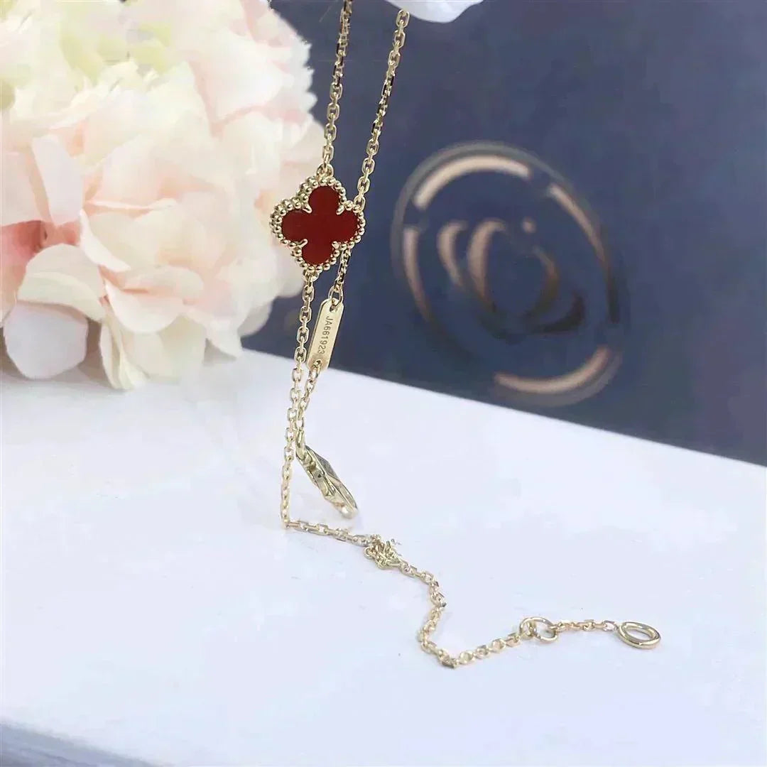 [OAKJURI Jewelry]CLOVER  CARNELIAN SINGLE FLOWER BRACELET