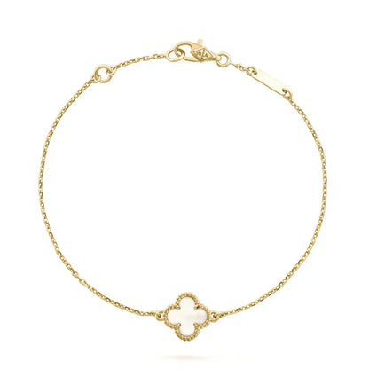 [OAKJURI Jewelry] Clover White Mother-of-Pearl & JUSTE Bracelet Stack Set