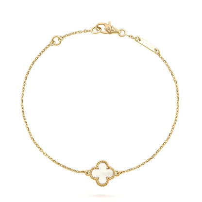 [OAKJURI Jewelry]CLOVER WHITE MOP SINGLE FLOWER BRACELET