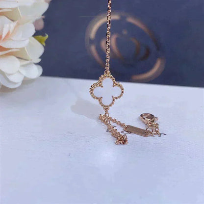 [OAKJURI Jewelry]CLOVER WHITE MOP SINGLE FLOWER BRACELET