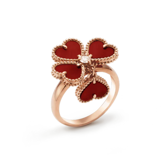 [OAKJURI Jewelry]SWEET CLOVER CARNELIAN RING