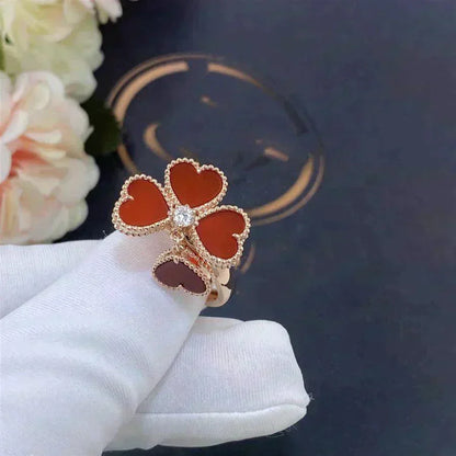 [OAKJURI Jewelry]SWEET CLOVER CARNELIAN RING