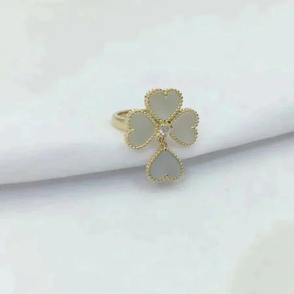 [OAKJURI Jewelry]SWEET CLOVER WHITE MOP RING