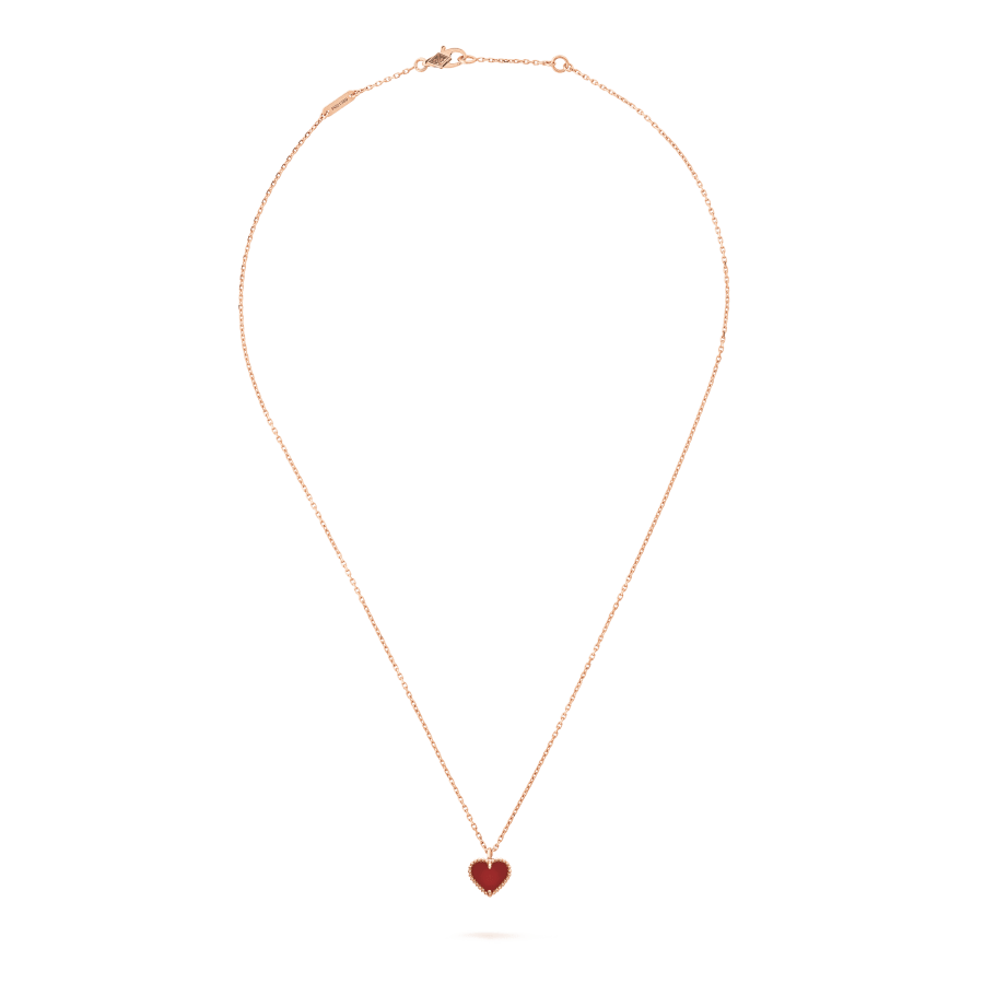 [OAKJURI Jewelry]SWEET CLOVER CARNELIAN HEART NECKLACE
