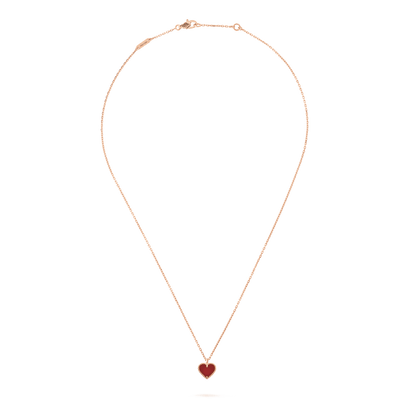 [OAKJURI Jewelry]SWEET CLOVER CARNELIAN HEART NECKLACE