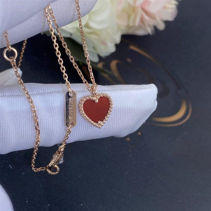 [OAKJURI Jewelry]SWEET CLOVER CARNELIAN HEART NECKLACE