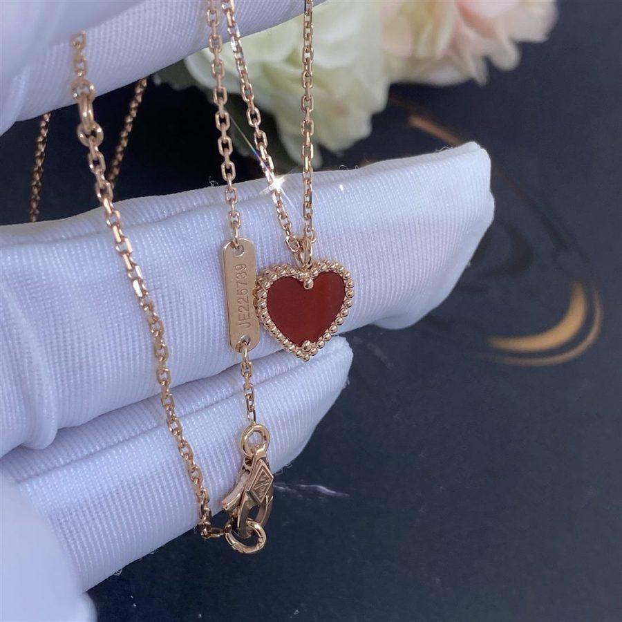 [OAKJURI Jewelry]SWEET CLOVER CARNELIAN HEART NECKLACE