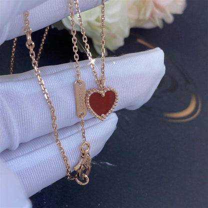 [OAKJURI Jewelry]SWEET CLOVER CARNELIAN HEART NECKLACE