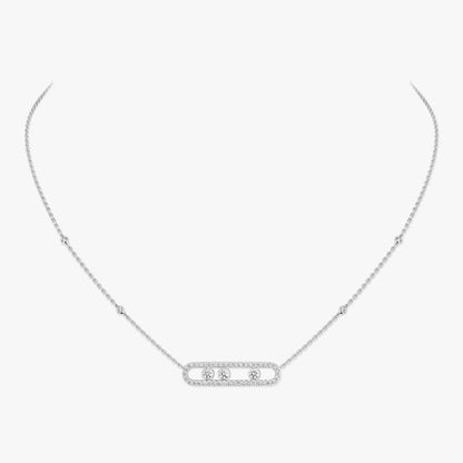 [OAKJURI Jewelry] Move Pave_ Rose Gold Diamond Necklace