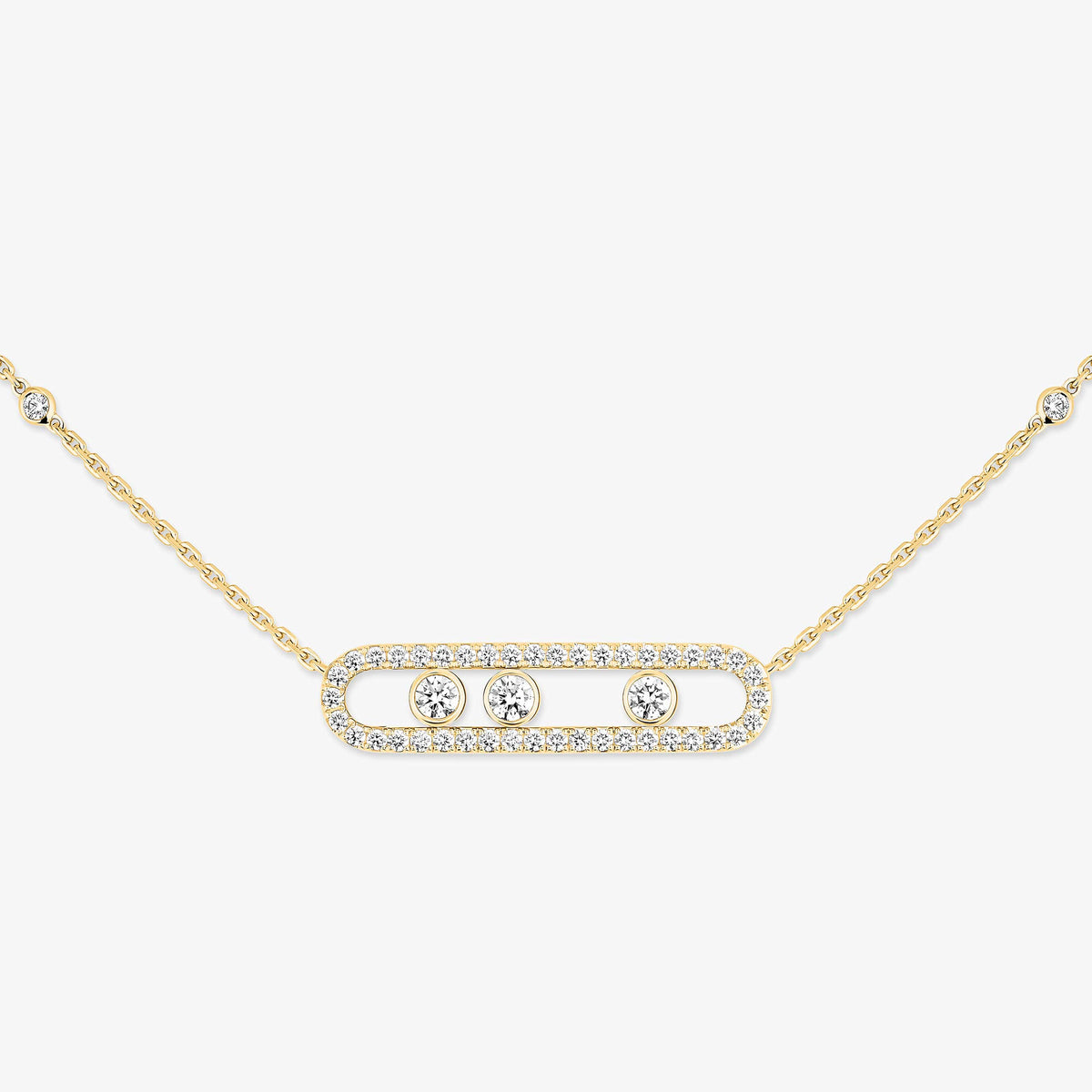 [OAKJURI Jewelry] Move Pave_ Rose Gold Diamond Necklace