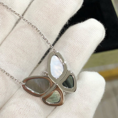 [OAKJURI Jewelry]LARGE BUTTERFLY SILVER PENDANT DIAMOND NECKLACE