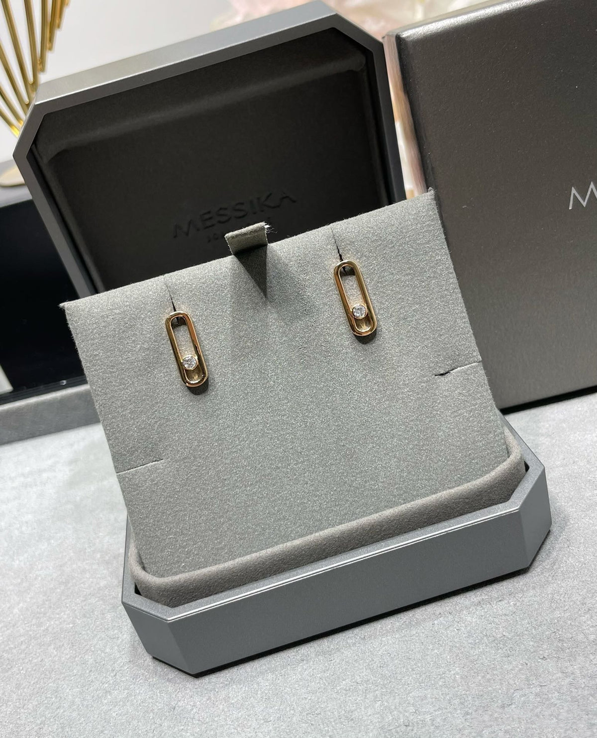 [OAKJURI Jewelry]MOVE UNO SMALL 1 DIAMOND EARRINGS