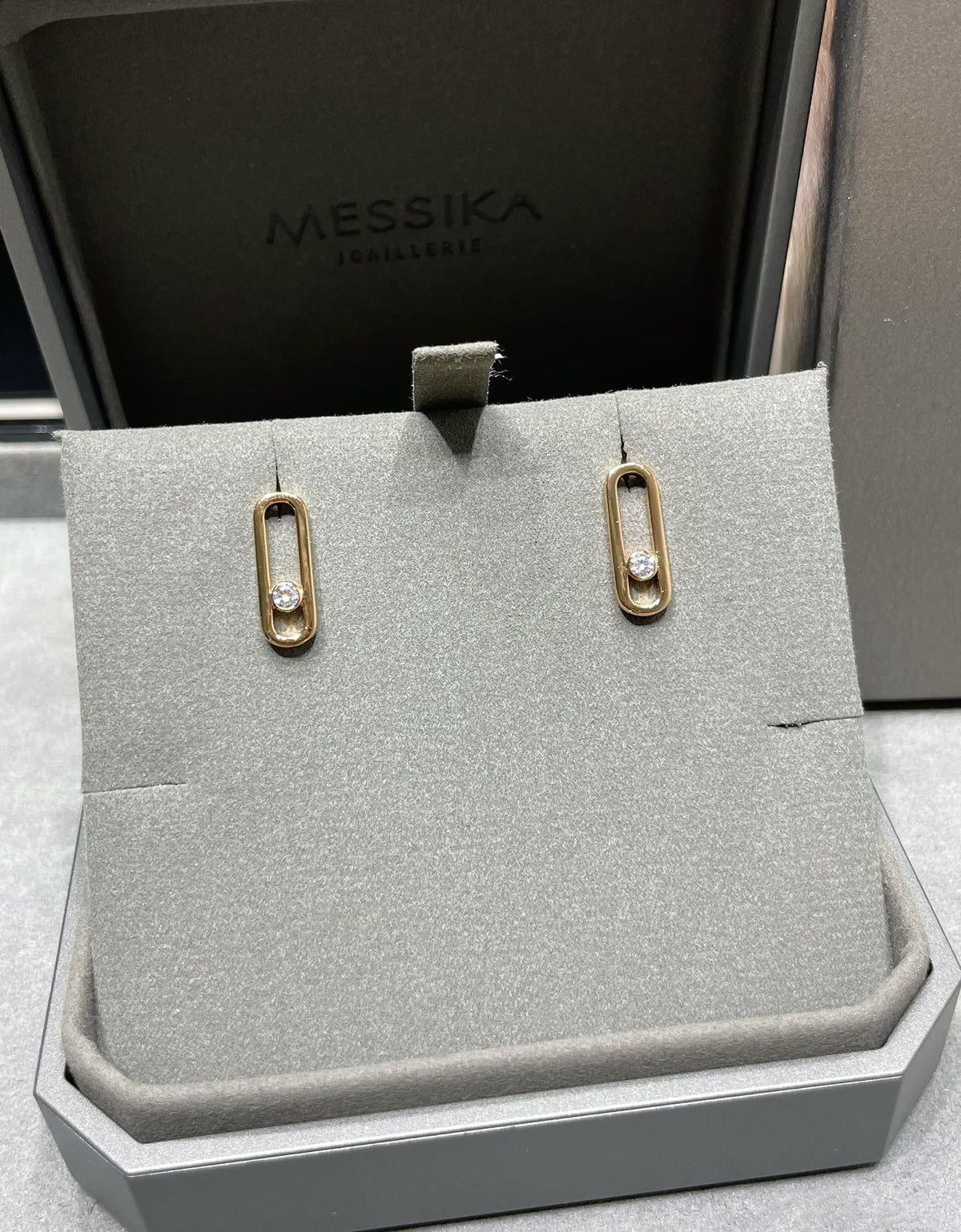 [OAKJURI Jewelry]MOVE UNO SMALL 1 DIAMOND EARRINGS