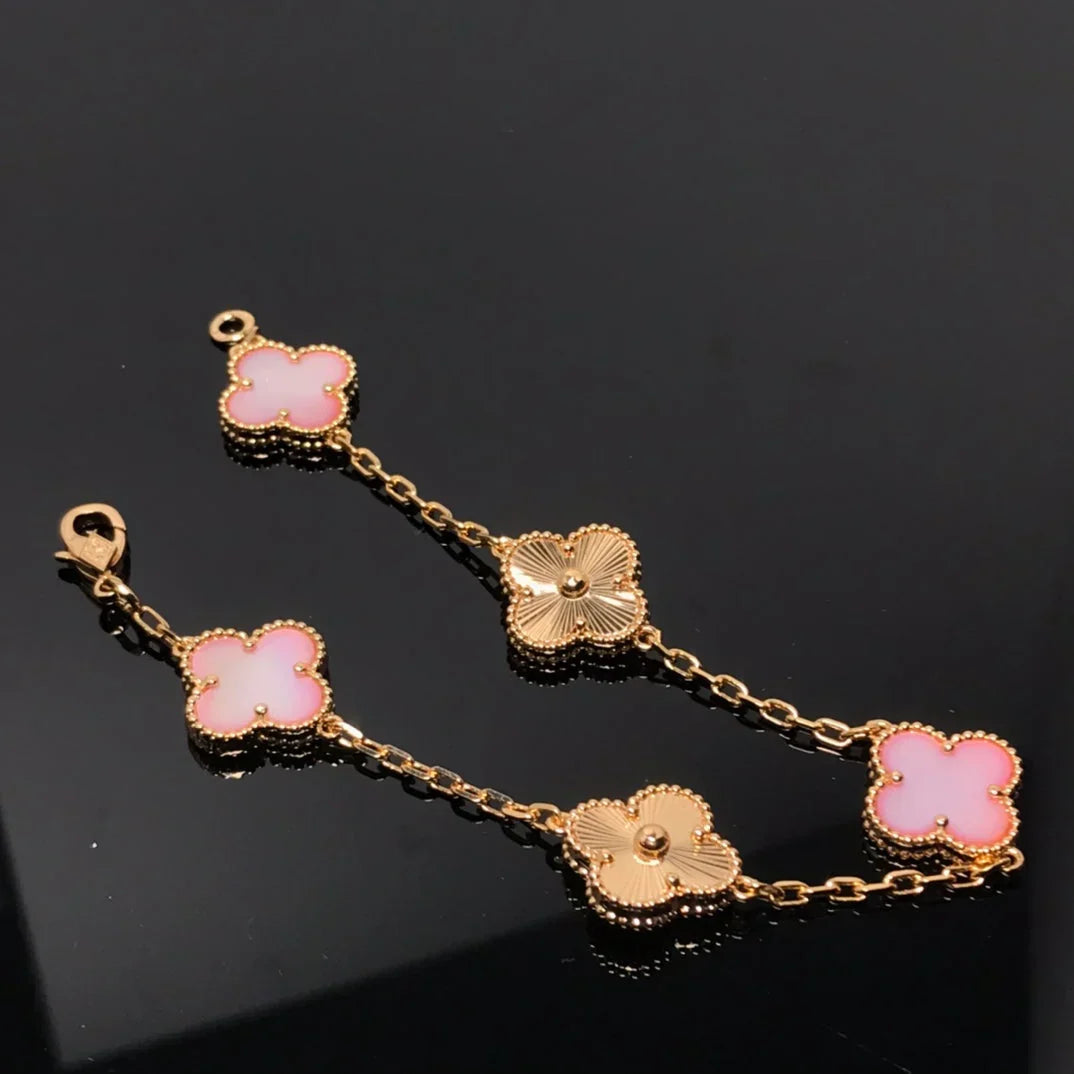 [OAKJURI Jewelry] CLOVER 5 MOTIFS  PINK MOP BRACELET COLLECTION