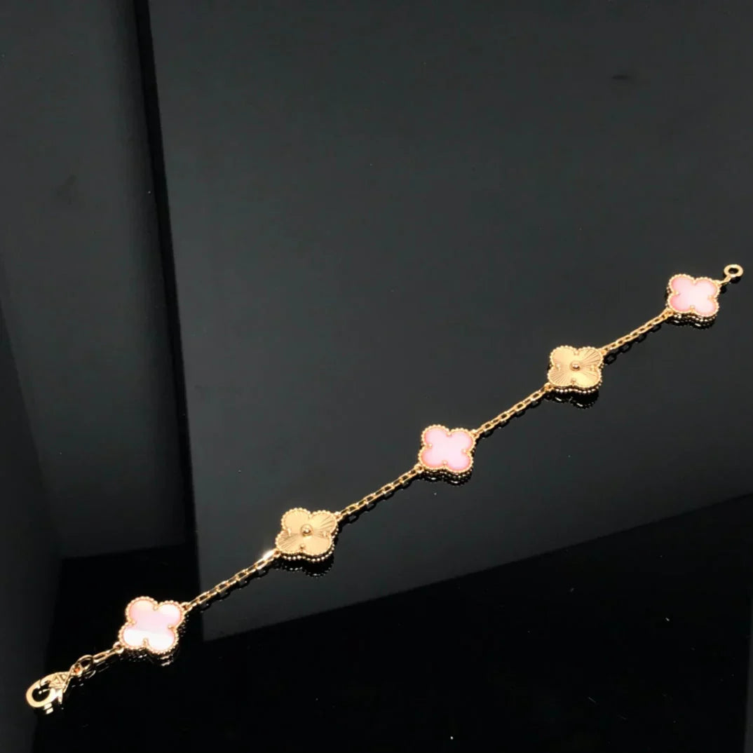 [OAKJURI Jewelry] CLOVER 5 MOTIFS  PINK MOP BRACELET COLLECTION