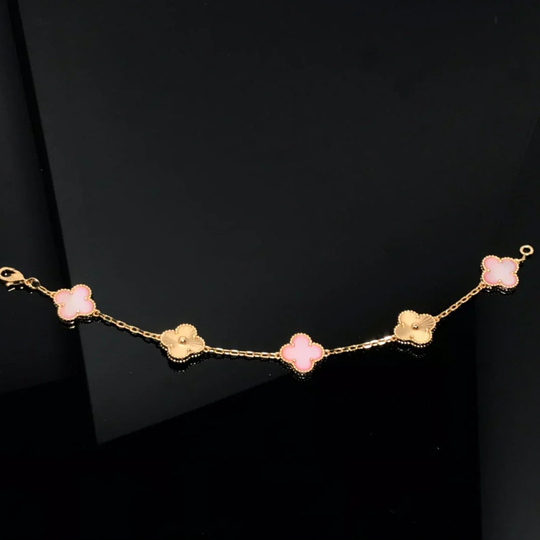 [OAKJURI Jewelry] CLOVER 5 MOTIFS  PINK MOP BRACELET COLLECTION