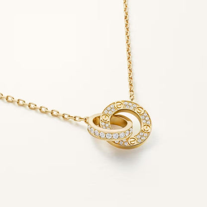 [OAKJURI Jewelry] LOVE  FULL DIAMOND PENDANT NECKLACE