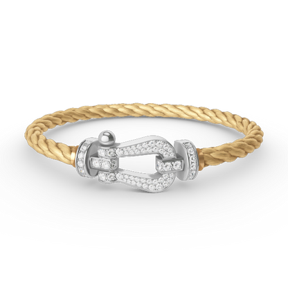 [OAKJURI Jewelry]FORCE LARGE HORSESHOE FULL DIAMOND BRACELET SILVER