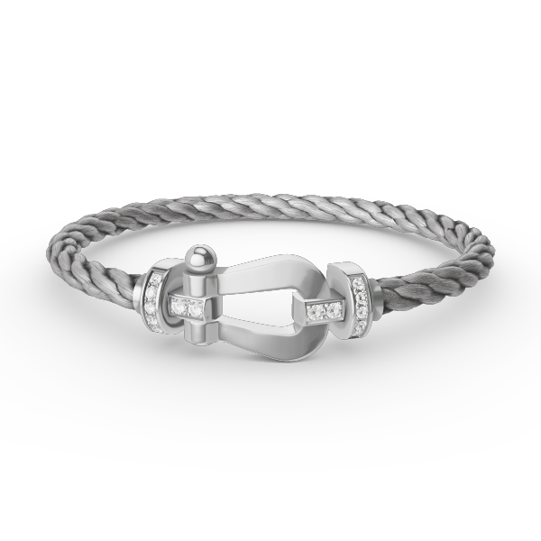 [OAKJURI Jewelry]FORCE LARGE HORSESHOE HALF DIAMOND BRACELET SILVER