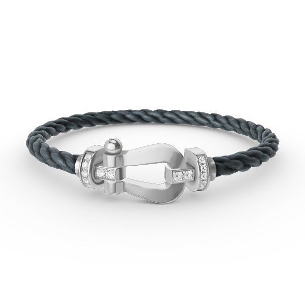 [OAKJURI Jewelry]FORCE LARGE HORSESHOE HALF DIAMOND BRACELET SILVER