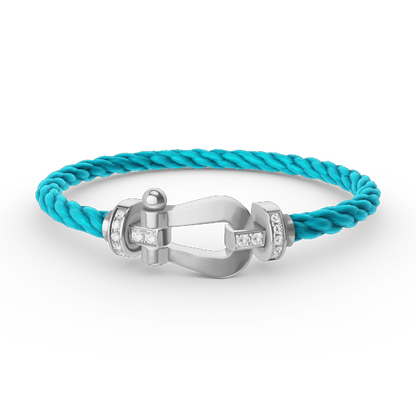 [OAKJURI Jewelry]FORCE LARGE HORSESHOE HALF DIAMOND BRACELET SILVER