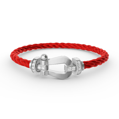 [OAKJURI Jewelry]FORCE LARGE HORSESHOE HALF DIAMOND BRACELET SILVER