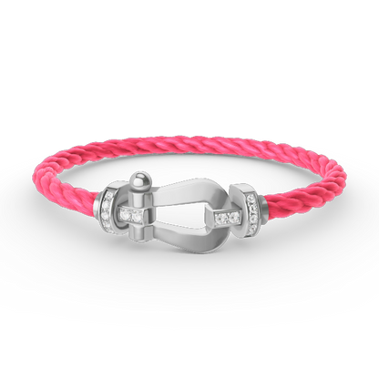 [OAKJURI Jewelry]FORCE LARGE HORSESHOE HALF DIAMOND BRACELET SILVER