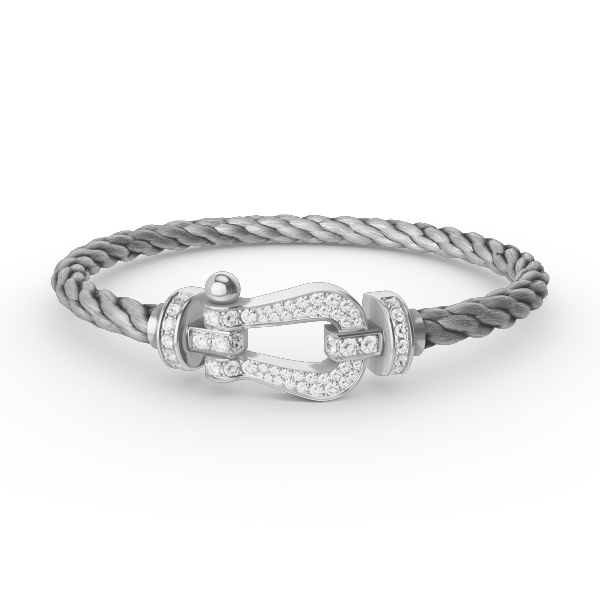 [OAKJURI Jewelry]FORCE LARGE HORSESHOE FULL DIAMOND BRACELET SILVER