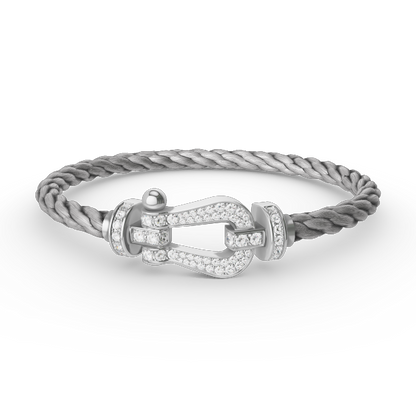 [OAKJURI Jewelry]FORCE LARGE HORSESHOE FULL DIAMOND BRACELET SILVER