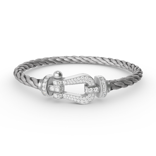 [OAKJURI Jewelry]FORCE LARGE HORSESHOE FULL DIAMOND BRACELET SILVER