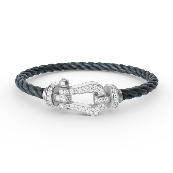 [OAKJURI Jewelry]FORCE LARGE HORSESHOE FULL DIAMOND BRACELET SILVER