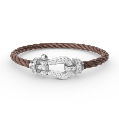 [OAKJURI Jewelry]FORCE LARGE HORSESHOE FULL DIAMOND BRACELET SILVER