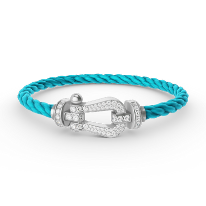 [OAKJURI Jewelry]FORCE LARGE HORSESHOE FULL DIAMOND BRACELET SILVER