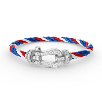[OAKJURI Jewelry]FORCE LARGE HORSESHOE FULL DIAMOND BRACELET SILVER